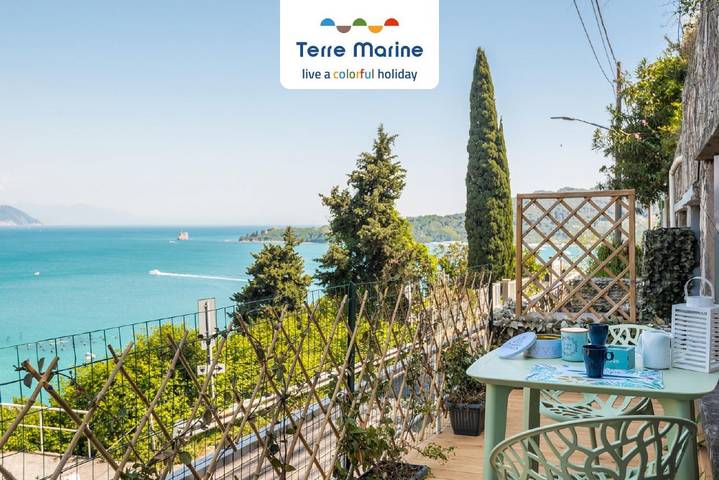 Rustico per 2 persone, con balcone/terrazza e vista oceano in Liguria