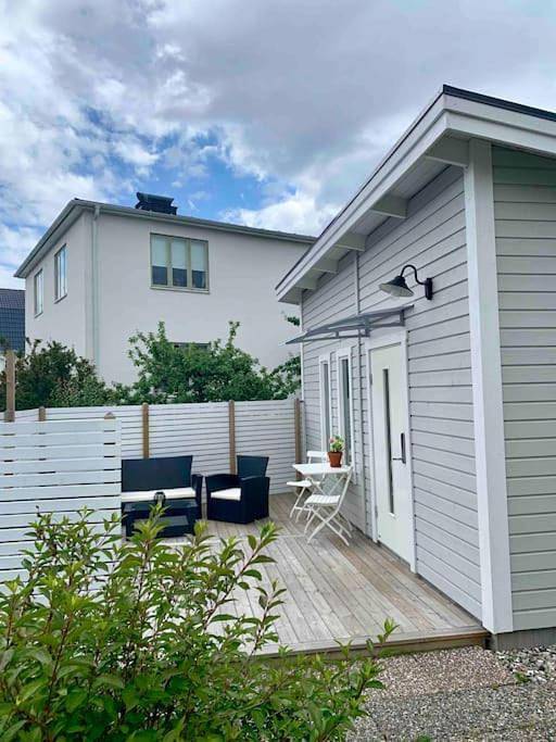 Ferienhaus für 3 Personen, mit Terrasse und Garten sowie Ausblick in Västervik
