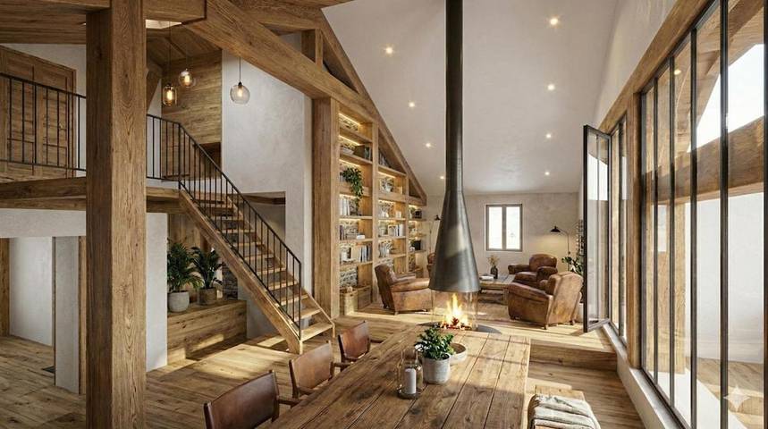 Gîte pour 15 personnes, avec vue ainsi que sauna et terrasse dans Champ-Laurent