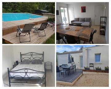 Gîte pour 4 personnes, avec terrasse et piscine à Saint-Hilaire-de-Brethmas