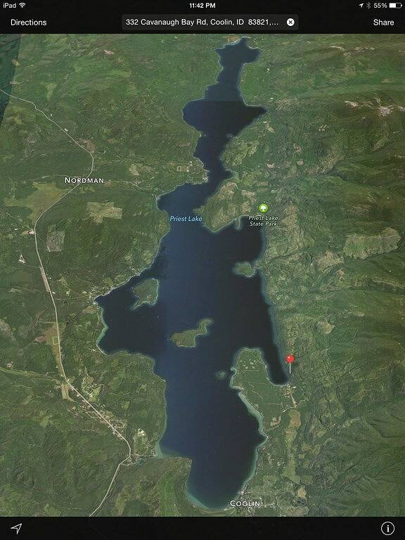 Am See Hütte in Cavanaugh Bay of Beautiful Priest Lake in Kaniksu Nationalwald