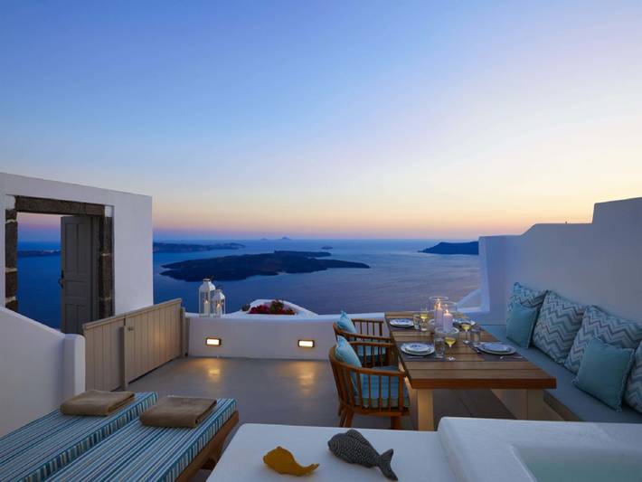 Location de vacances pour 4 personnes, avec vue sur l’océan et terrasse dans Firostefani - 4