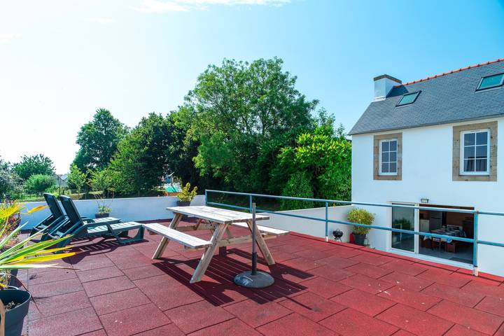 Maison de vacances pour 8 personnes, avec terrasse à Plomodiern