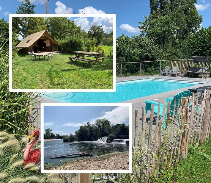 Chalet pour 4 personnes, avec piscine ainsi que vue et jardin dans le Doubs