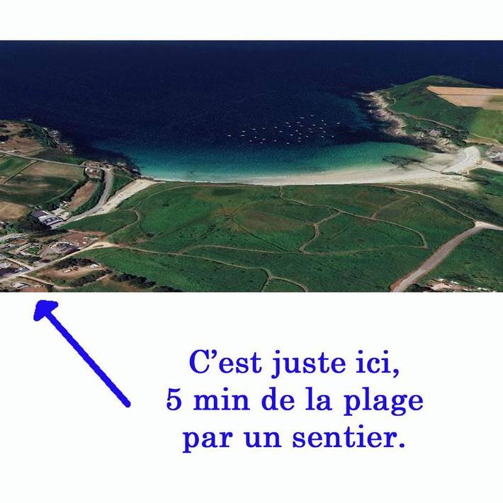 Location de vacances pour 6 personnes, avec vue et jardin, animaux acceptés dans Plage de Kerhornou