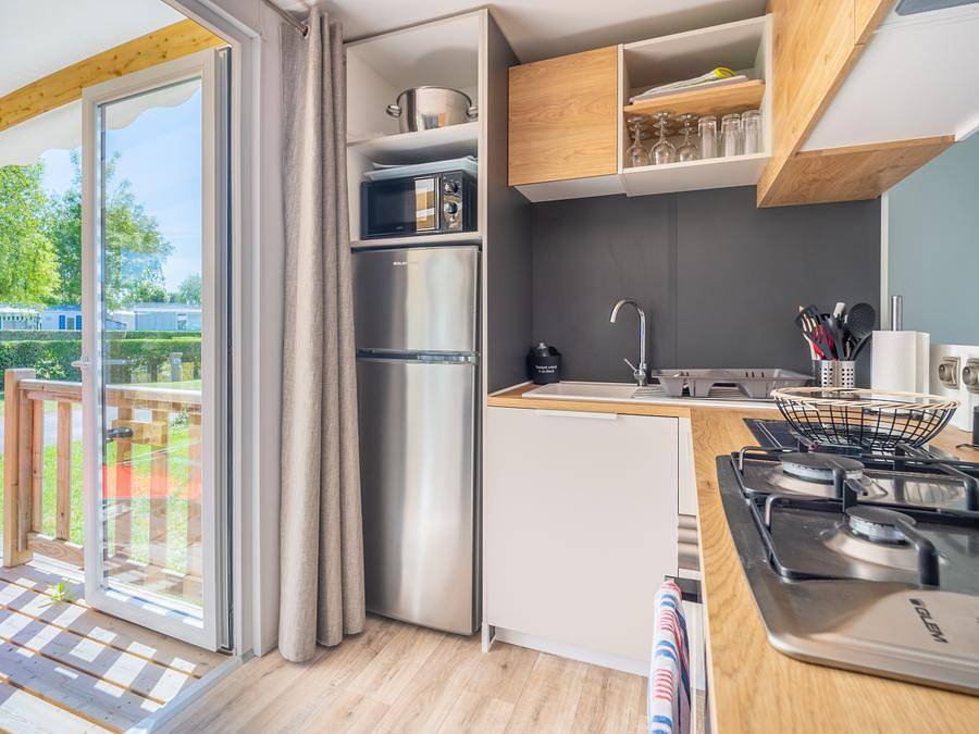 Camping Le Château - Mobilheim 6 personen - Vip 3 Zimmer 38m² - Pack-Vip inklusive (Wäsche,tv,wifi...) in Saint-Hilaire-de-Riez, Loire-Tal