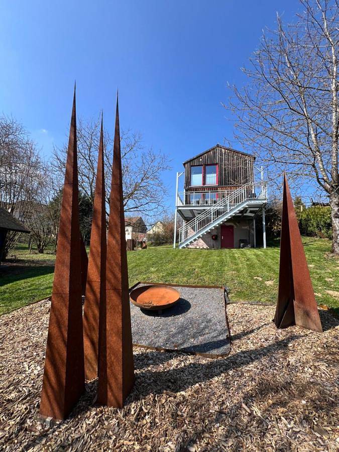 Ferienhaus für 4 Personen, mit Ausblick und Sauna sowie Garten