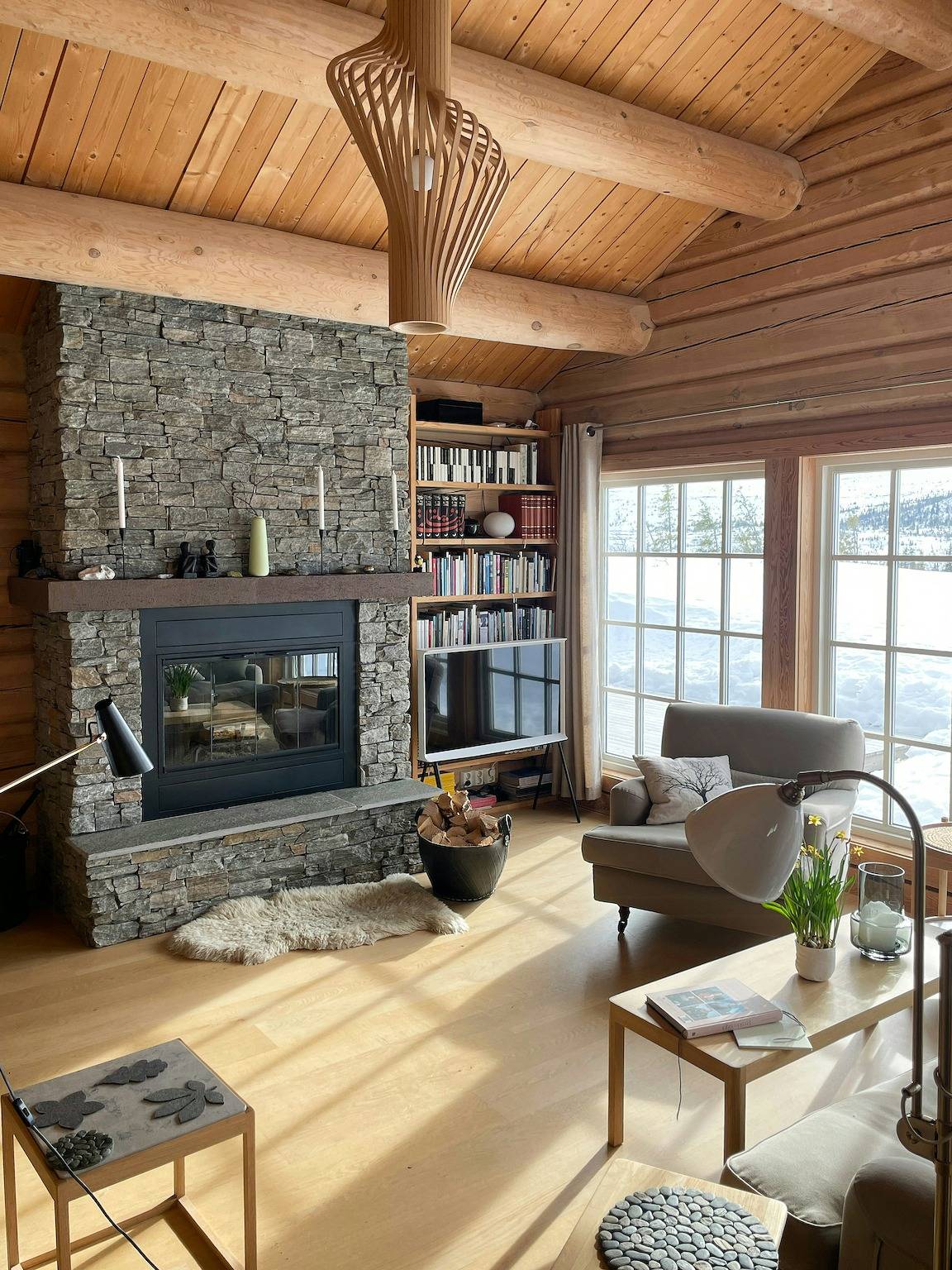 Design-Hütte in Høgevarde mit Panoramablick in Flå