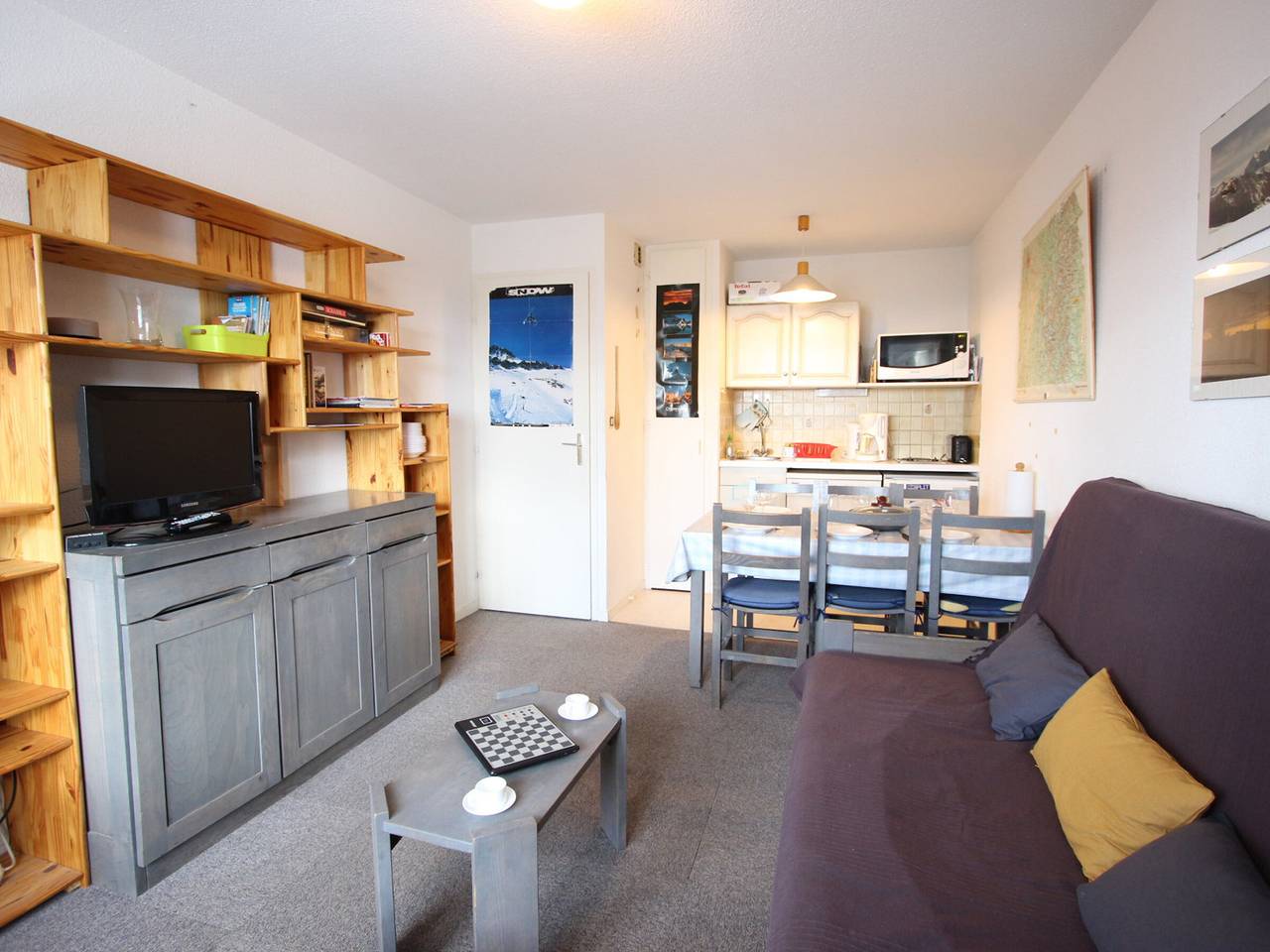 Ganze Wohnung, 2-Zimmer-Wohnung + Kabine, 6 Pers, pistennah in Chamrousse, Nationalpark Écrins