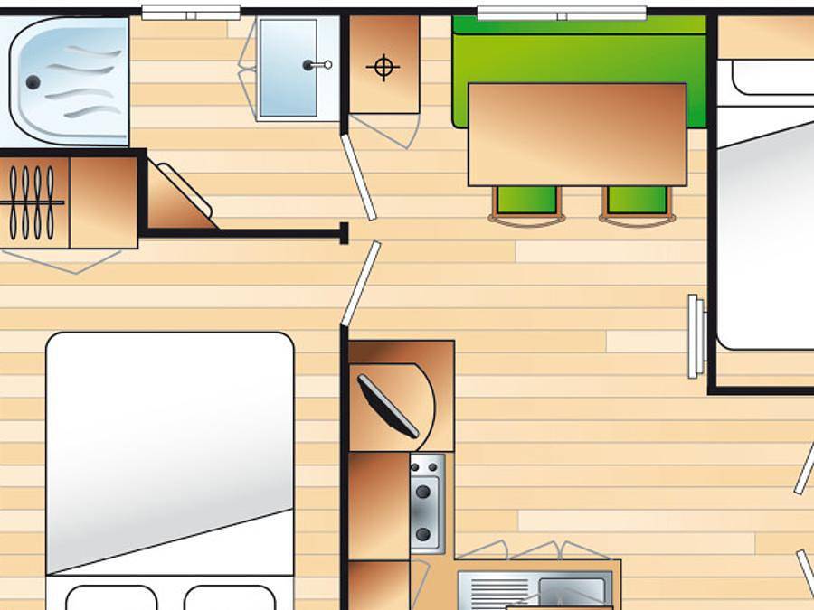 Camping Figurotta - Mobilhome 4 personnes - La Garigue 2 Ch Clim et Tv in Bizanet, Région de Narbonne