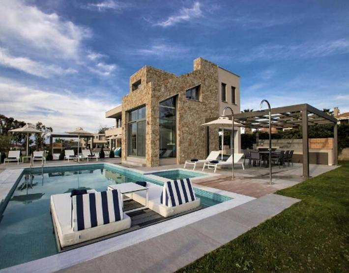 Villa mit pool für 8 Personen, mit Meerblick und Garten in Chalkidiki