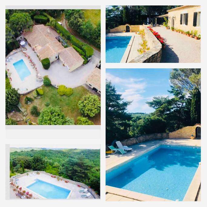 Location de vacances pour 13 personnes, avec terrasse et vue ainsi que jardin et piscine à Saint-André-d'Olérargues - 3