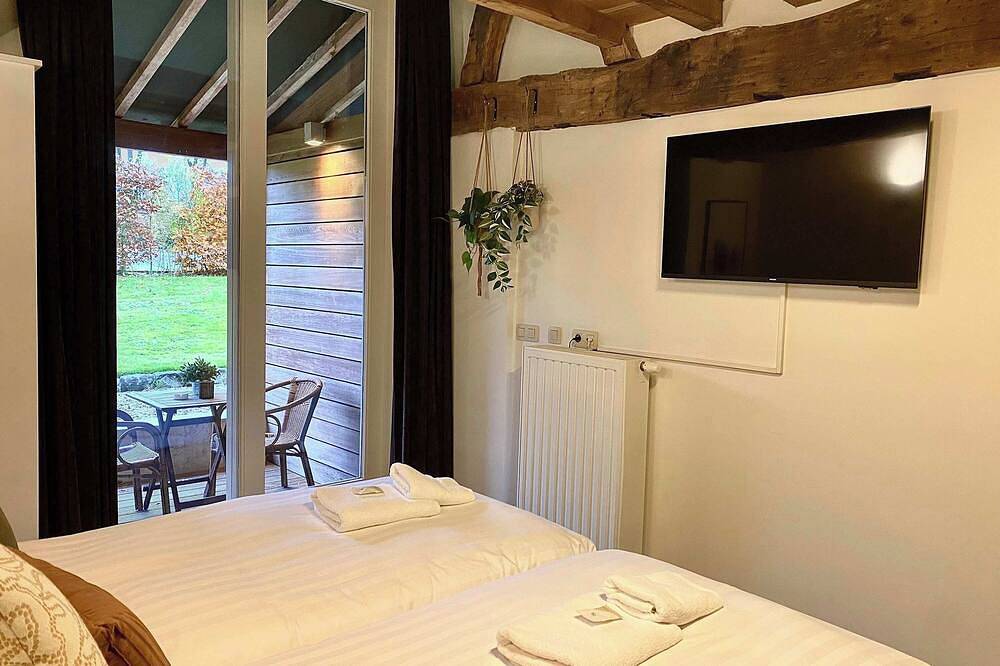 A5. De Shetlander: deluxe room with terrace in Meeuwen-Gruitrode, Hoge Kempen
