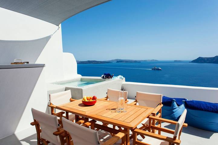 Location de vacances pour 6 personnes, avec balcon et vue sur l’océan à Oia - 4