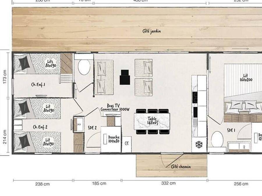 Camping Laguna Village - Mobilheim 4 personen - Comfort | 2 Schlafz. | 4 Pers. | Erhöhte Terrasse | Klimaanlage in Caorle, Venedig Provinz