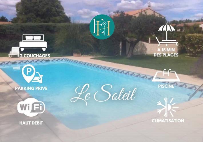 Appartement de vacances pour 2 personnes, avec piscine et terrasse