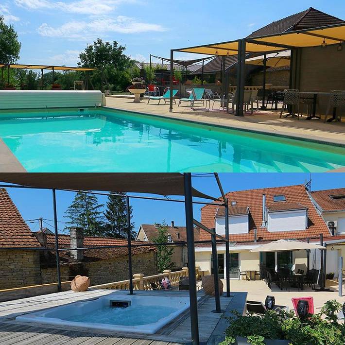 Gîte pour 15 personnes, avec jacuzzi ainsi que jardin et piscine à La Roche-Morey