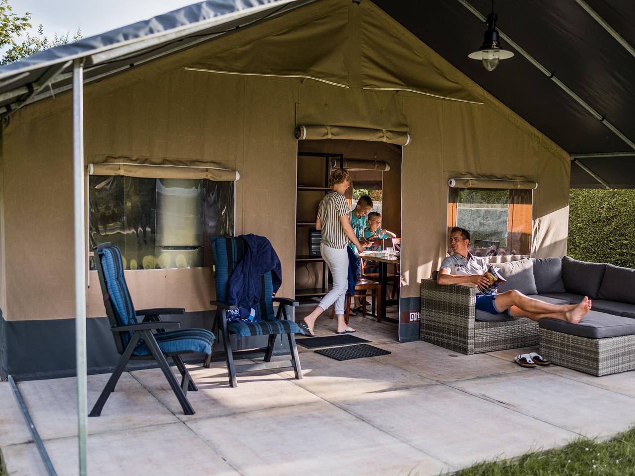 Safaritent in Nommern bij bos in Luxemburg