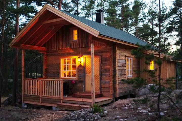 Cottage for 3 people, with Terrace and Garden as well as Sauna and View in Finland