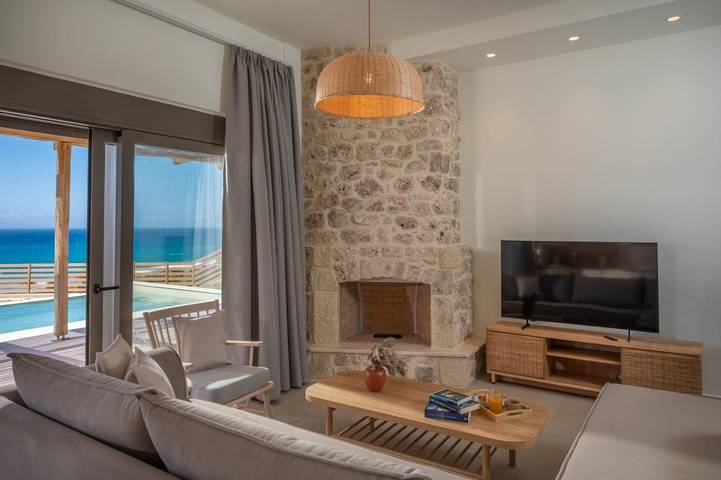 Location de vacances pour 6 personnes, avec piscine ainsi que jardin et vue dans Keratokambos - 4