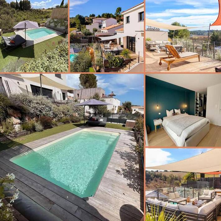 Villa für 8 Personen, mit Ausblick und Pool sowie Garten, mit Haustier - 1