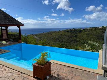 Gîte pour 6 personnes, avec terrasse et piscine à Vieux-Habitants