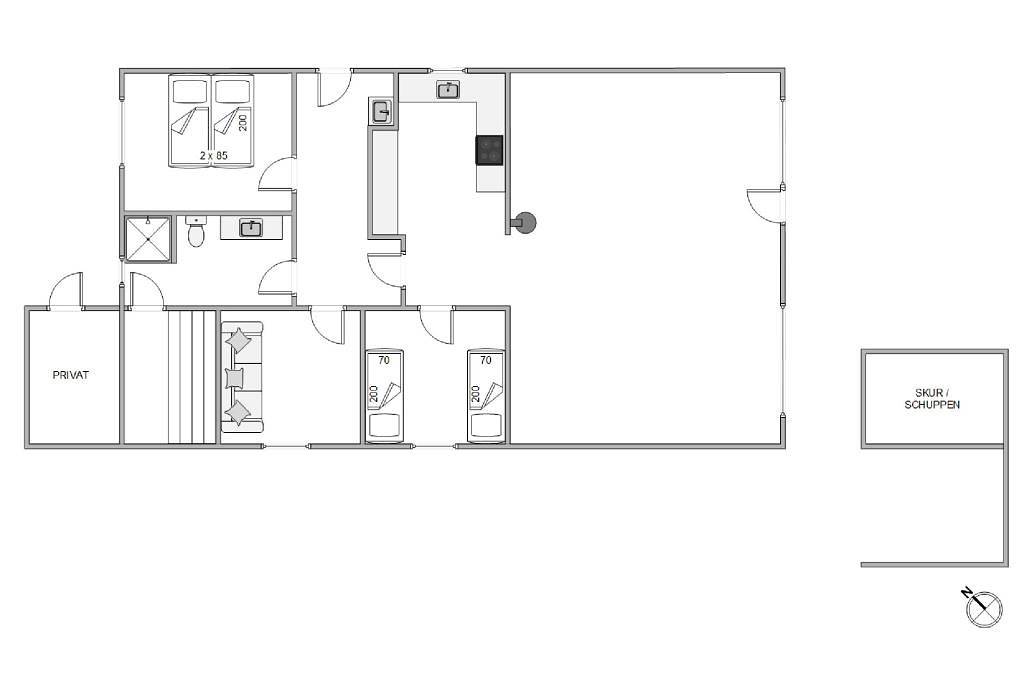 Ferienhaus mit geschlossener Terrasse in strandnaher Lage in Ringkøbing, Holmsland Klit