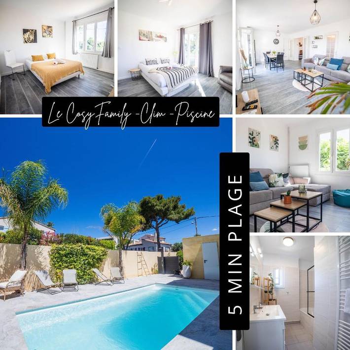 Appartement de vacances pour 9 personnes, avec Balcon et Terrasse ainsi que Jardin et Piscine