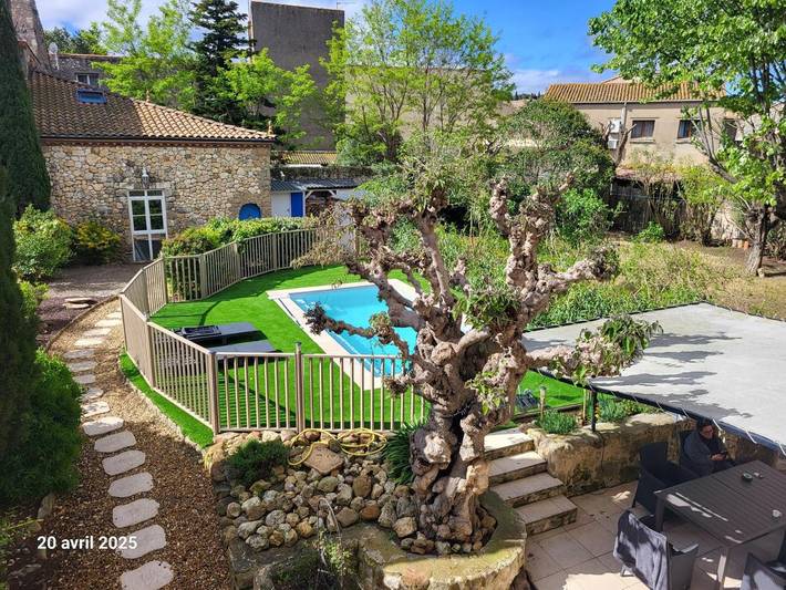 Ferienwohnung für 5 Personen, mit Terrasse und Pool sowie Ausblick