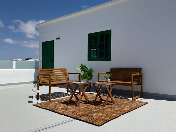 Ferienwohnung für 3 Personen, mit Balkon und Garten
