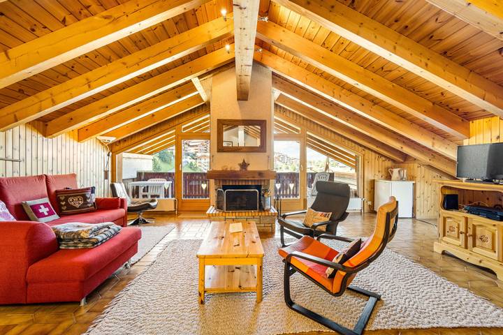 Ferienwohnung für 6 Personen, mit Balkon und Terrasse sowie Sauna in Haute Nendaz
