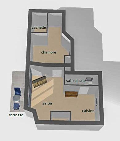 Appartement entier, One-Bedroom Apartment in Beaucaire, Région de Nîmes