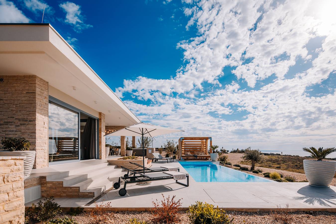 5* Luxury Seaview Villa Plant 3 with pool in Novalja, Pag