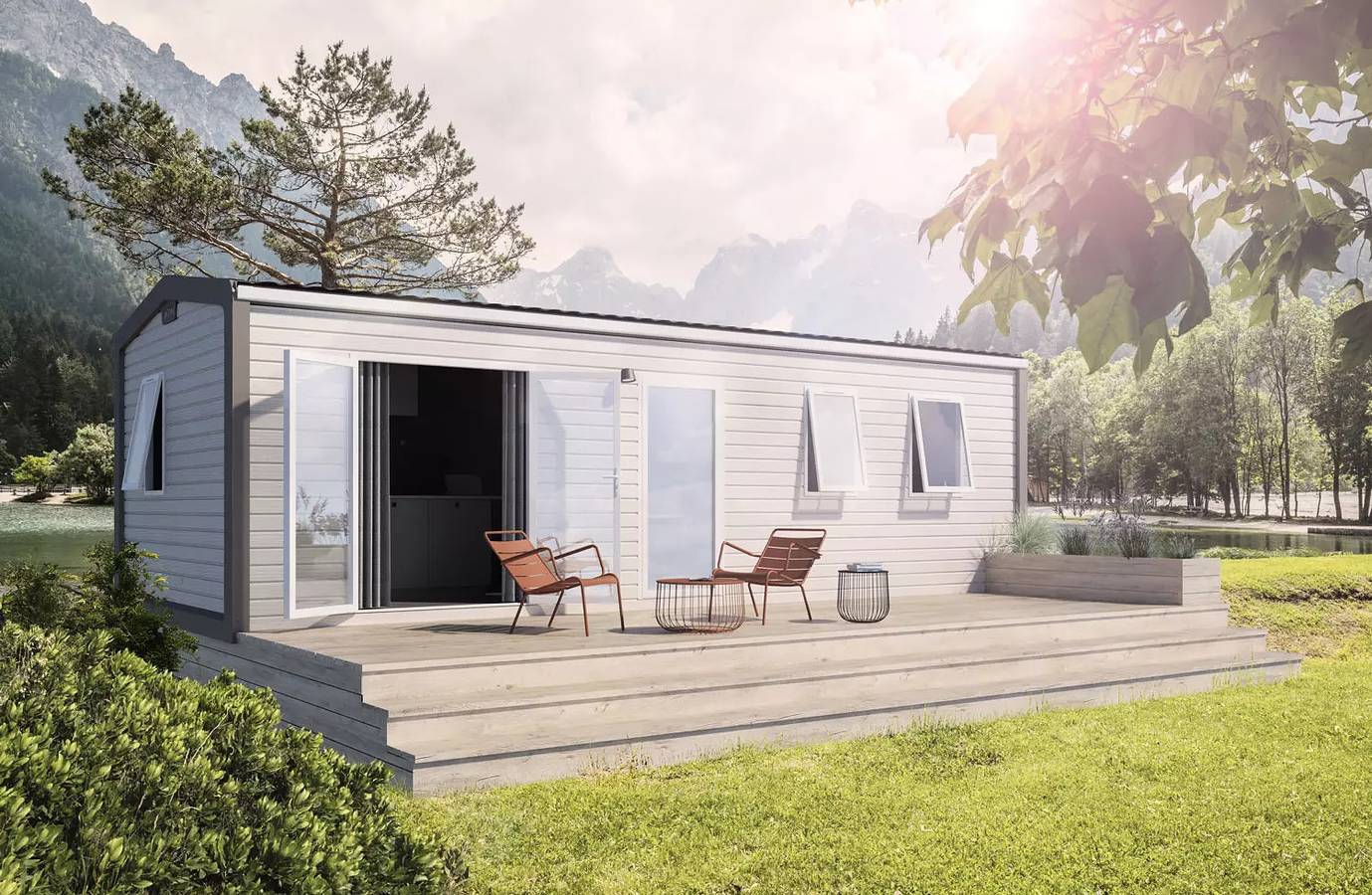 Cozy Mobile Home with Pool and WiFi in Übereisenbach in Hosingen, Park Hosingen
