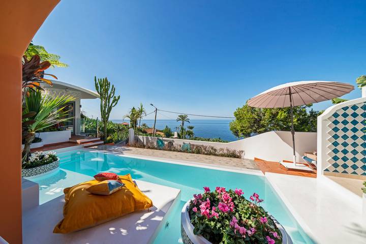Ferienhaus für 5 Personen, mit Balkon und Terrasse sowie Garten in Fajã do Mar