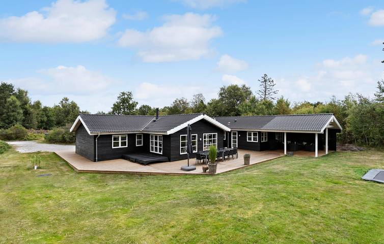 Ferieudlejning for 14 personer, med sauna og pool såvel som terrasse og jacuzzi, husdyr tilladt i Lyngså