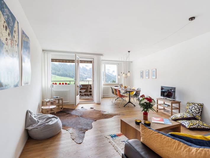 Gîte pour 6 personnes, avec sauna ainsi que balcon et vue à Davos