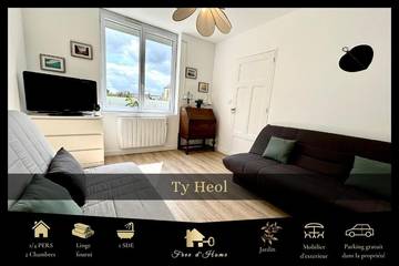 Location de vacances pour 4 personnes, avec vue et jardin, animaux acceptés à Saint-Caradec-Trégomel