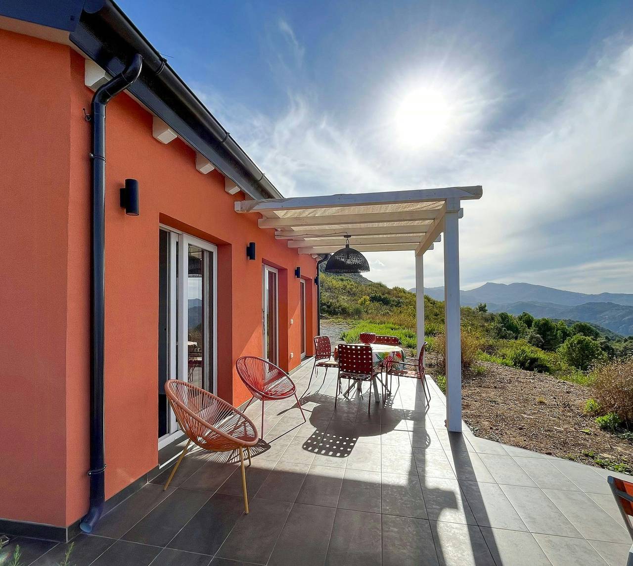 Villa panoramica con tramonto e vista mare in Pollina, Provincia di Palermo