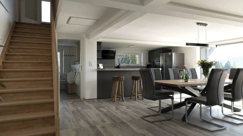 Ferienwohnung für 10 Personen, mit Garten und Balkon sowie Sauna in Buchenberg - 4