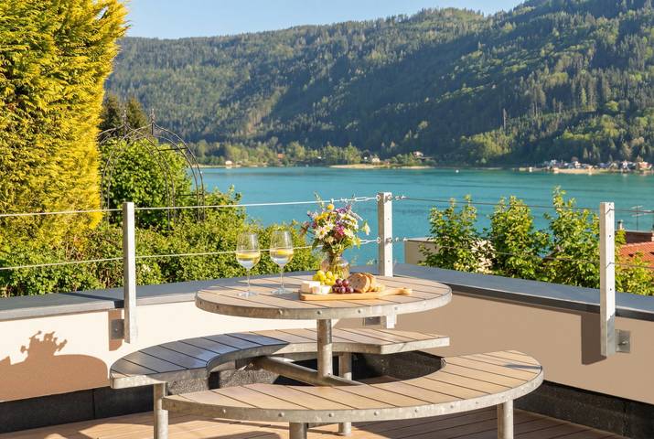 Ferienwohnung für 4 Personen, mit Balkon und Terrasse am Ossiacher See