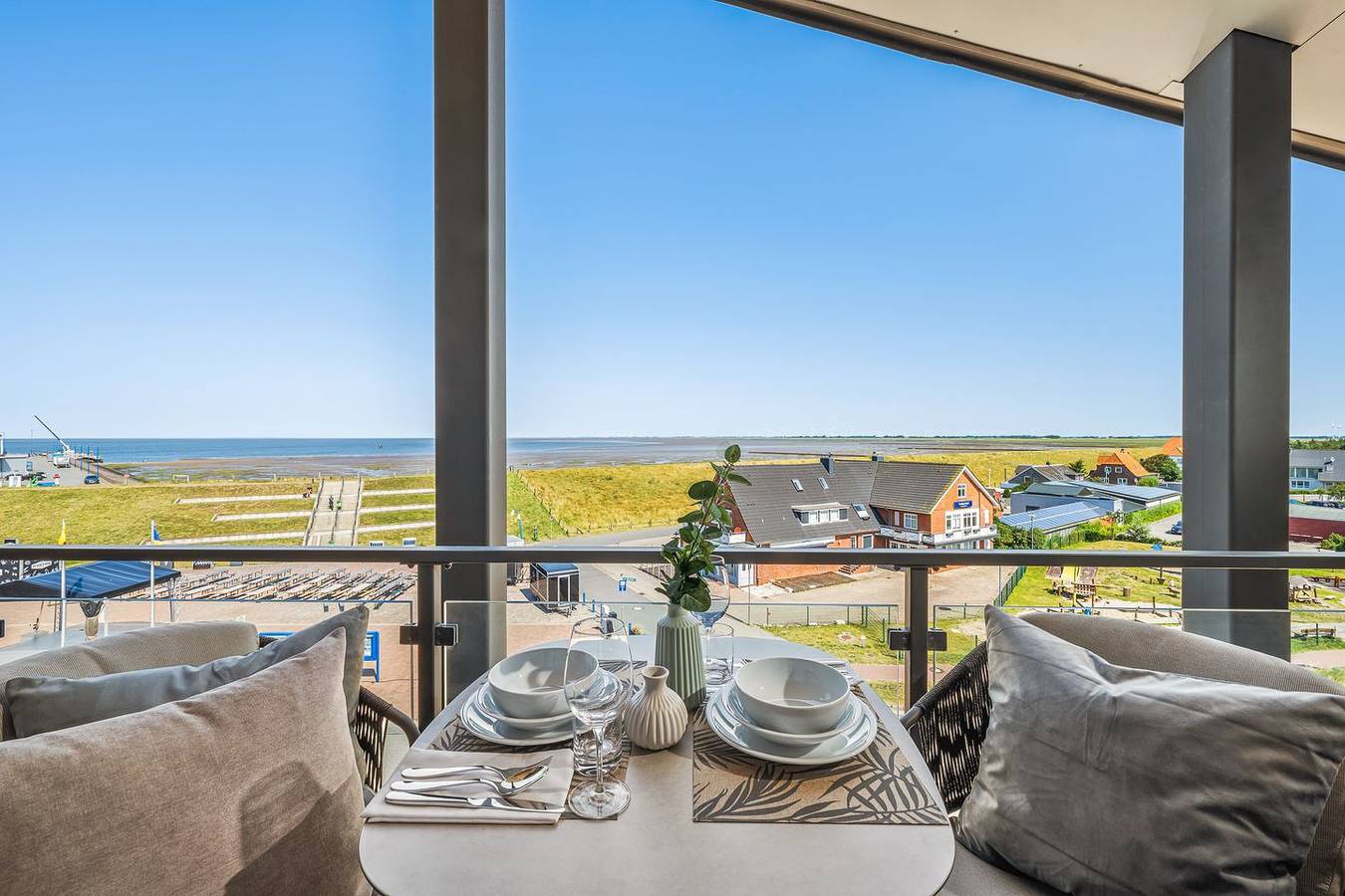 Ganze Wohnung, The View A11 Deichperle - Meerblick, Gartenmöbel, Aufzug, gemein. Sauna in Badestrand Dagebüll, Dagebüll