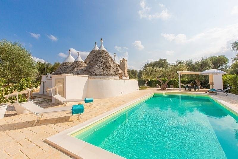 Trullo mit privatem Pool - umzäunter Garten in San Michele Salentino, Salento