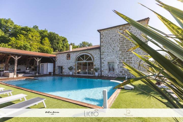 Location de vacances pour 15 personnes, avec piscine et vue ainsi que jardin et bassin pour enfant, animaux acceptés dans Saint-Michel-de-Lapujade - 3