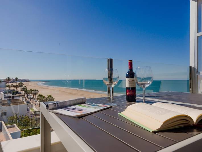 Ganze Ferienwohnung, Ferienwohnung für 6 Personen mit Meerblick in Playa de la Costilla (Rota), Rota