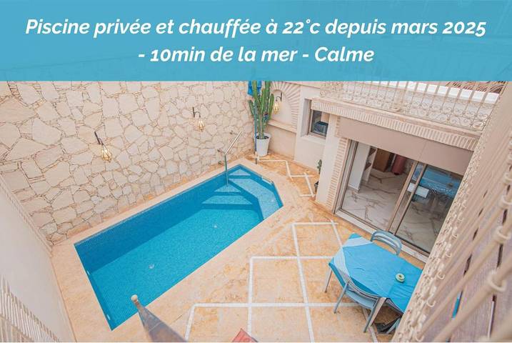 Villa pour 6 personnes, avec bassin pour enfant et piscine ainsi que sauna et jardin, adapté aux familles à Agadir