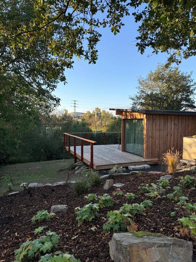 Ferienhaus für 2 Personen, mit Balkon und Terrasse sowie Garten und Ausblick in Geierlay Hängeseilbrücke