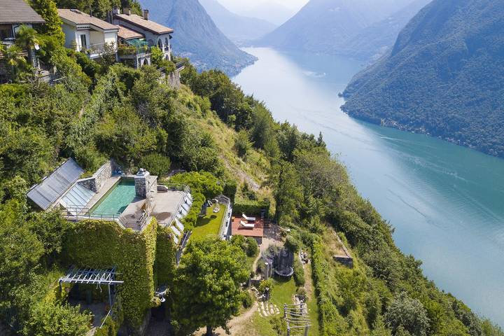 Villa für 5 Personen, mit Balkon und Seeblick sowie Pool, kinderfreundlich im Tessin