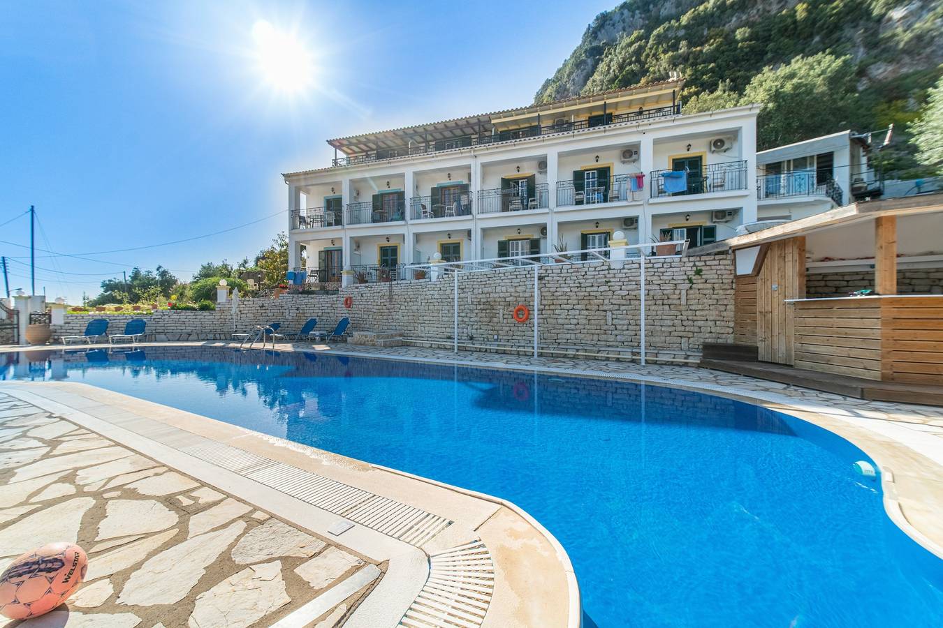 Entire apartment, "Captain Spiros Studios" with Sea View, Balcony, Air Conditioning & Wi-Fi in Paleokastritsa, Corfu
