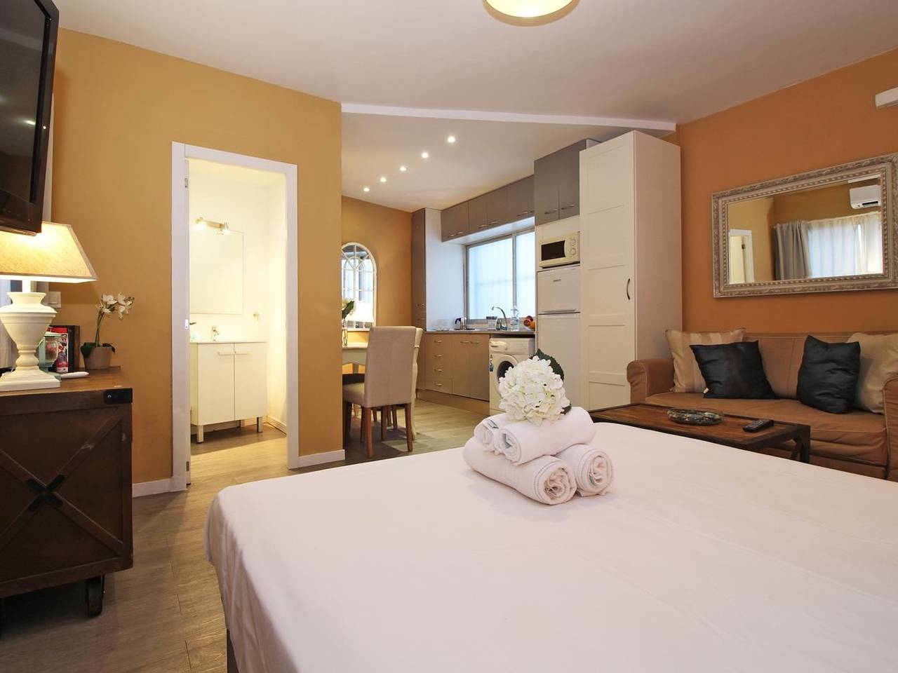 Hel enrumslägenhet, Studio för 4 Personer in Playa de la Malagueta, Malaga